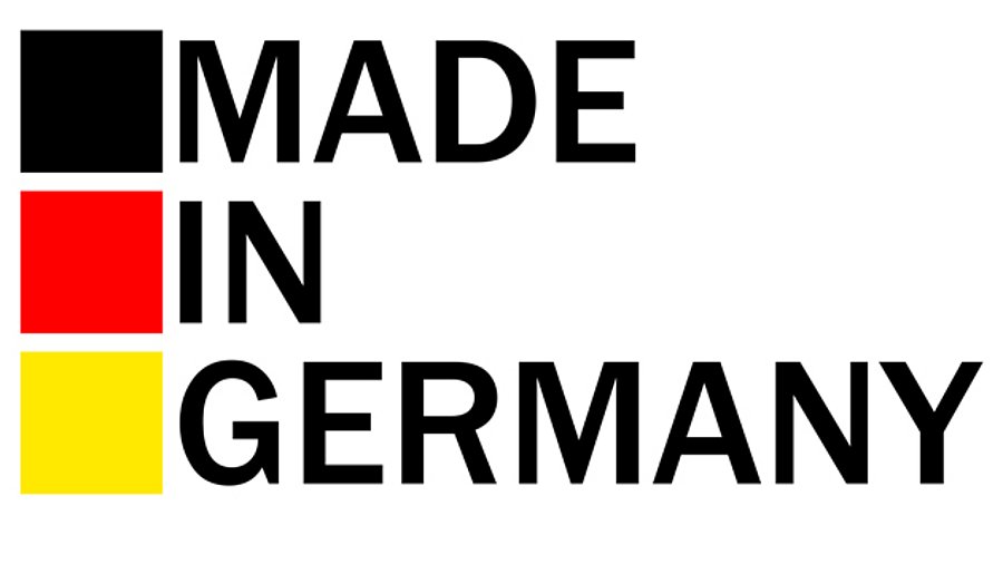 Logo Landesfarben und Schriftzug "Made in Germany"